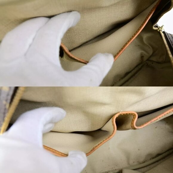 LOUIS VUITTON LV Logo Deauville Hand Bag Monogram Leather Brown - Picture 13 of 16